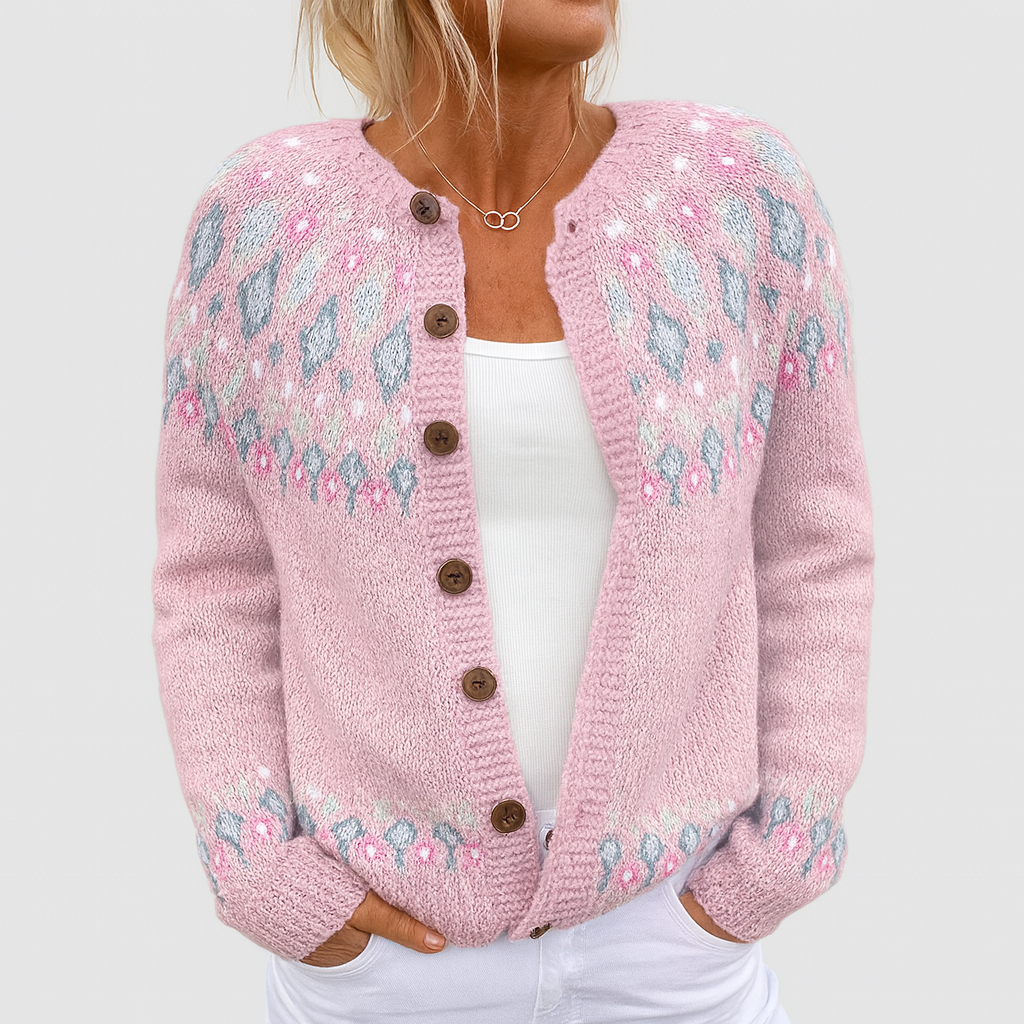 Aoibhín | Loose Knitted Cardigan with Pattern