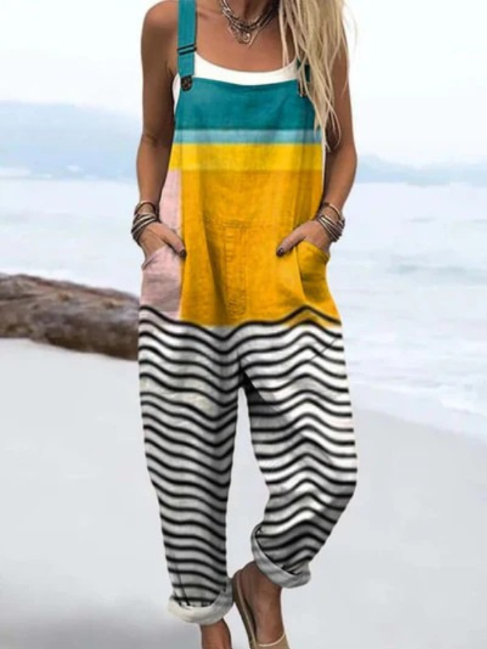 Ilse | Striped Dungarees