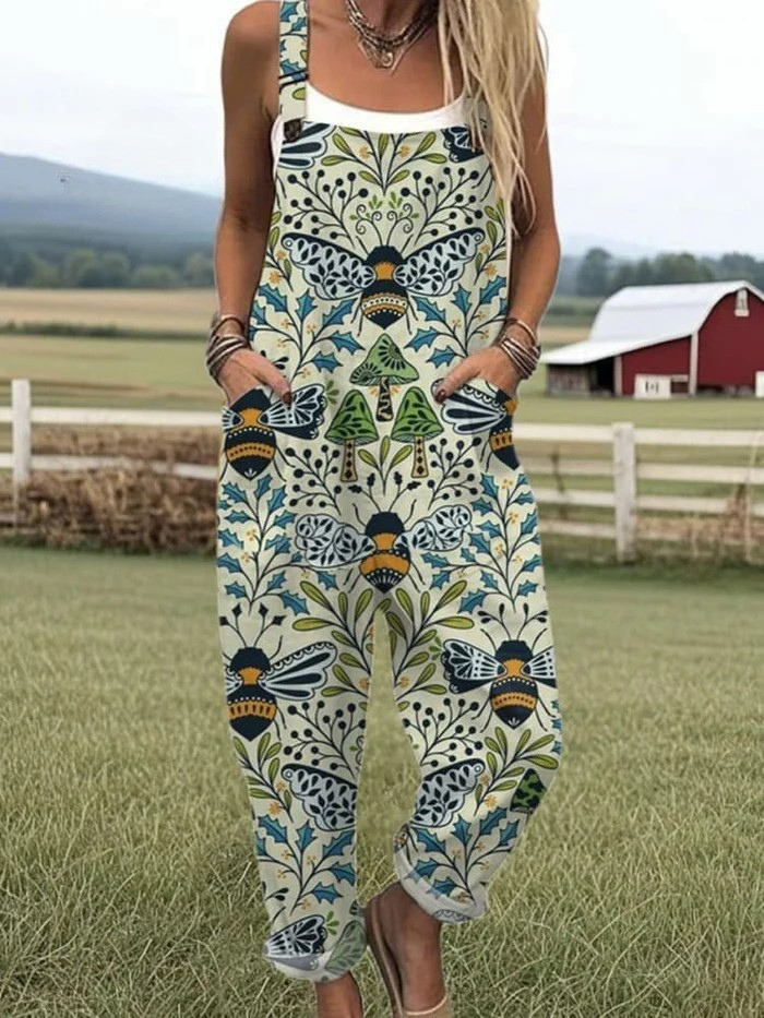 Léopoldine | Bees and Foliage Dungarees