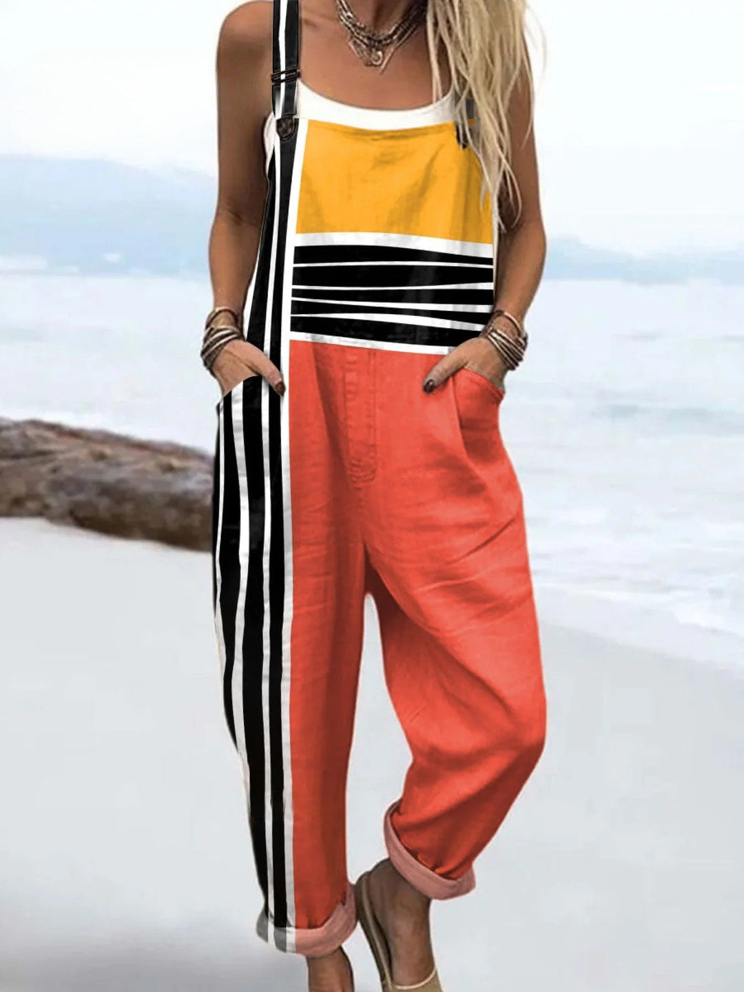 Gaëlle | Contrast Block Dungarees