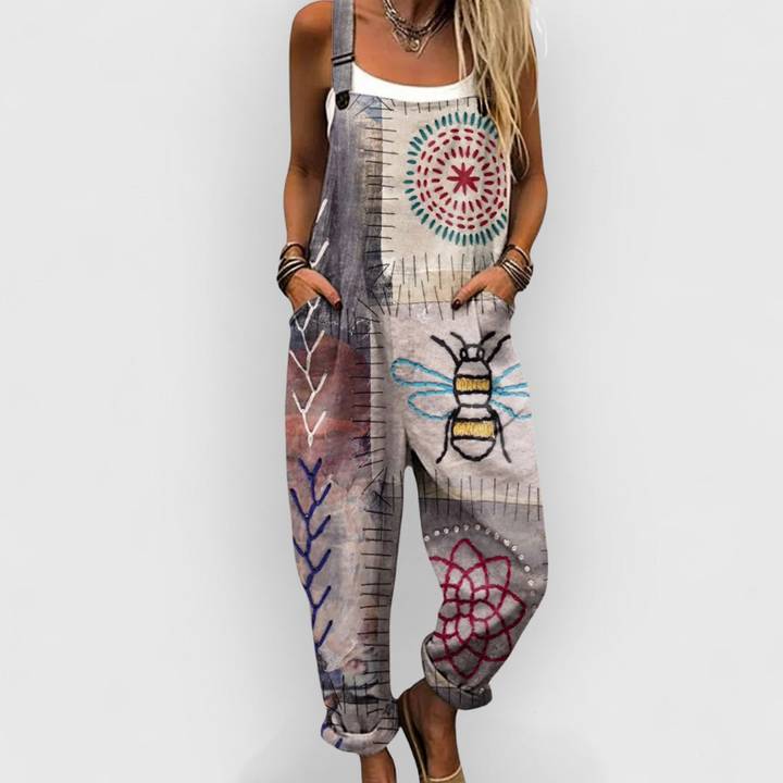 Odette | Bohemian Embroidered Dungarees