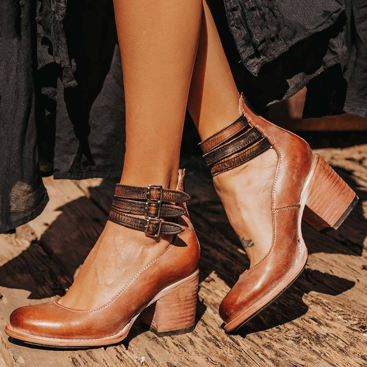 Ginevra™ | Multi-Strap Heels with Chunky Heel