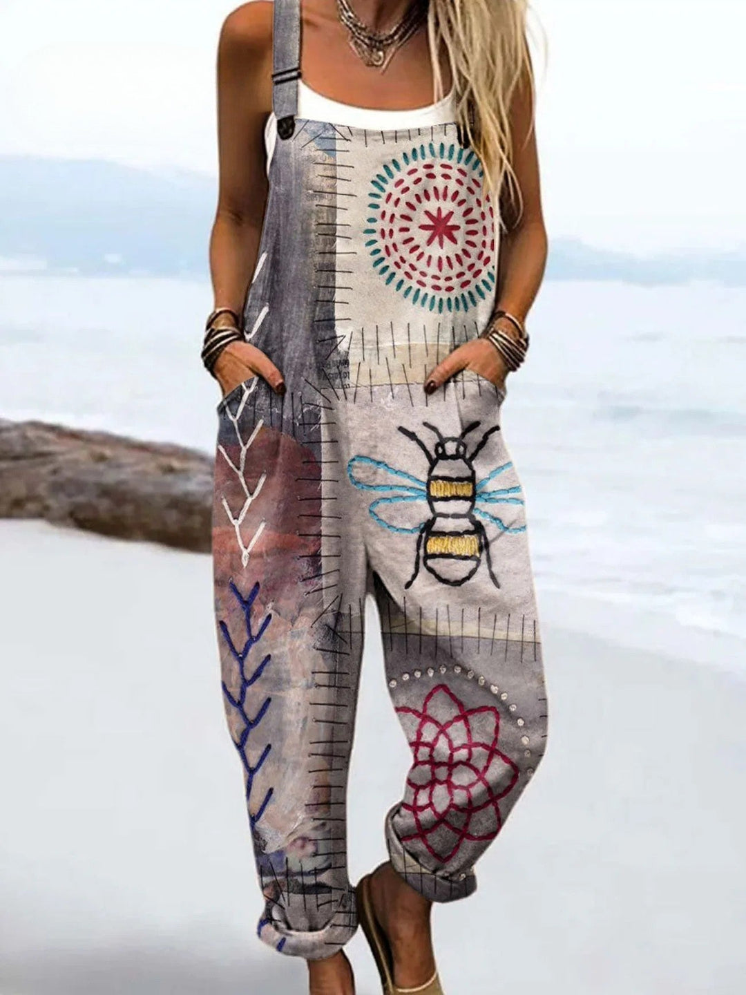 Odette | Bohemian Embroidered Dungarees