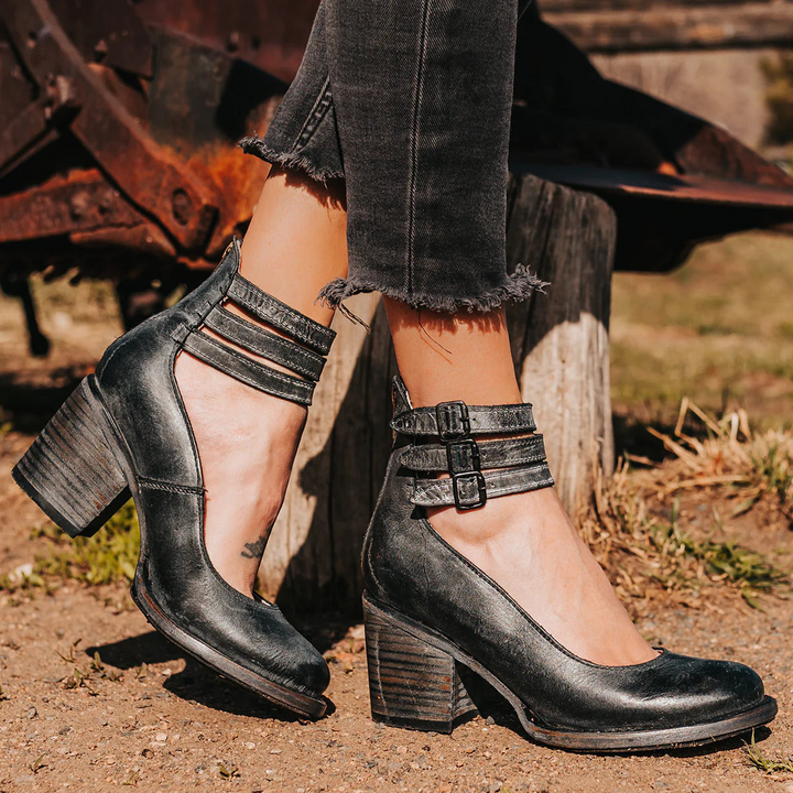 Ginevra™ | Multi-Strap Heels with Chunky Heel