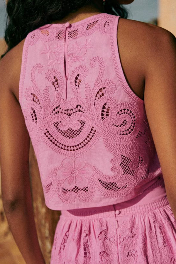 Meghan | Pink Bohemian Lace Set