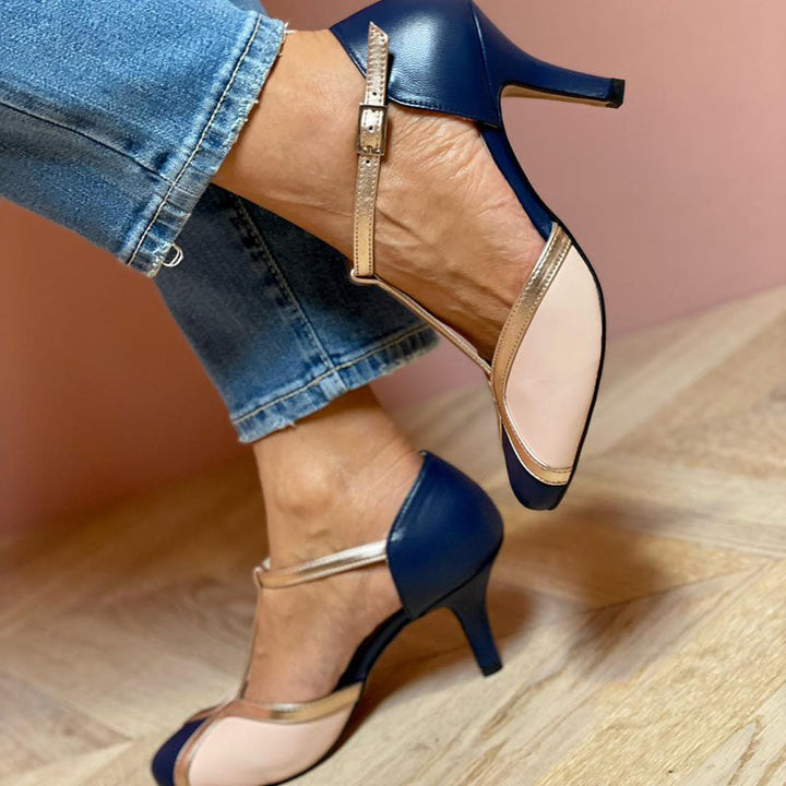 Alessia™ | Colourful and Comfortable T-strap Heels with Round Toes