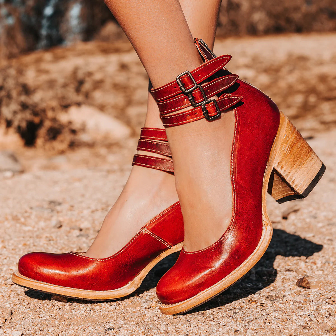 Ginevra™ | Multi-Strap Heels with Chunky Heel