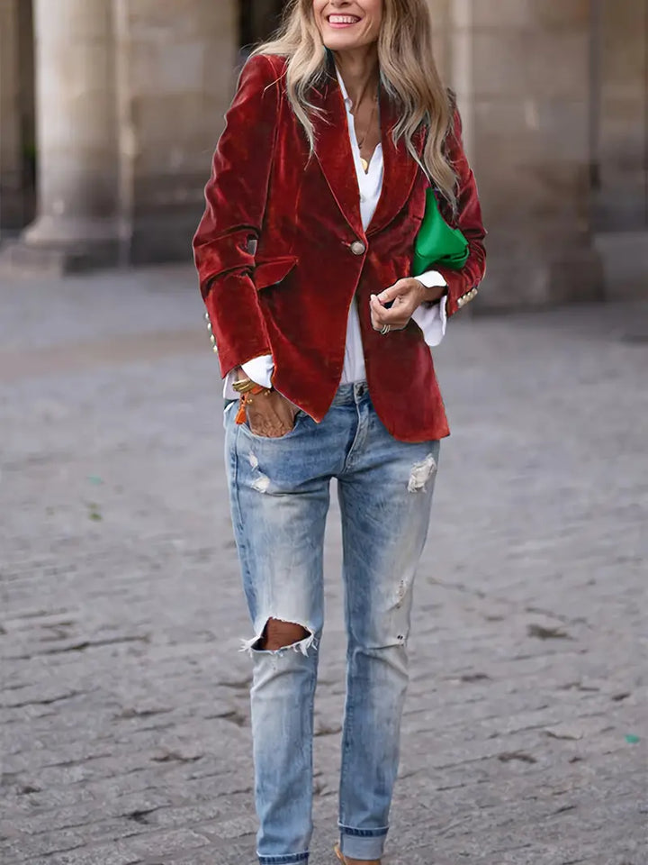 Isla | Elegant Velvet Blazer