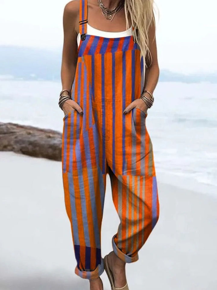 Beryl | Contrast Striped Dungarees