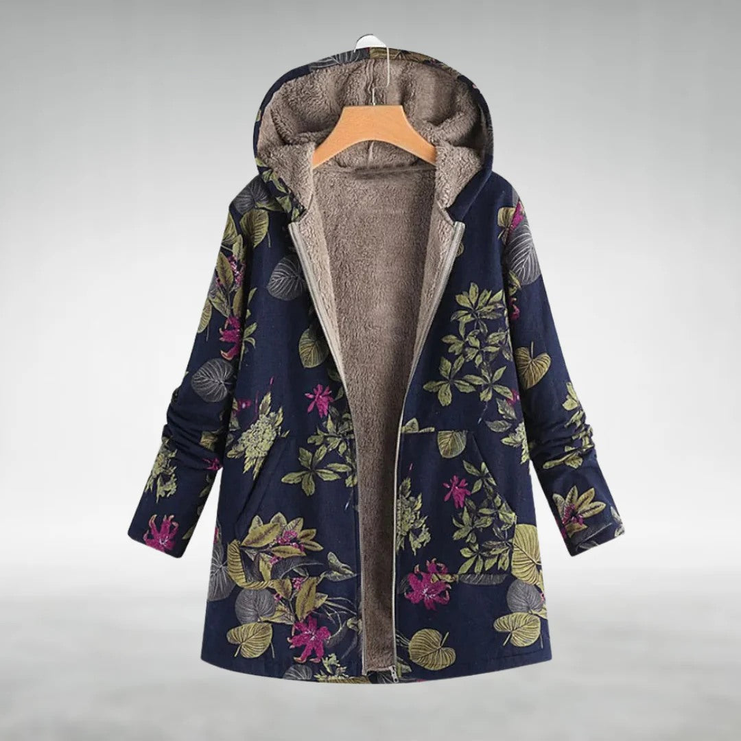 Neasa - Stylish Floral Fleece Jacket