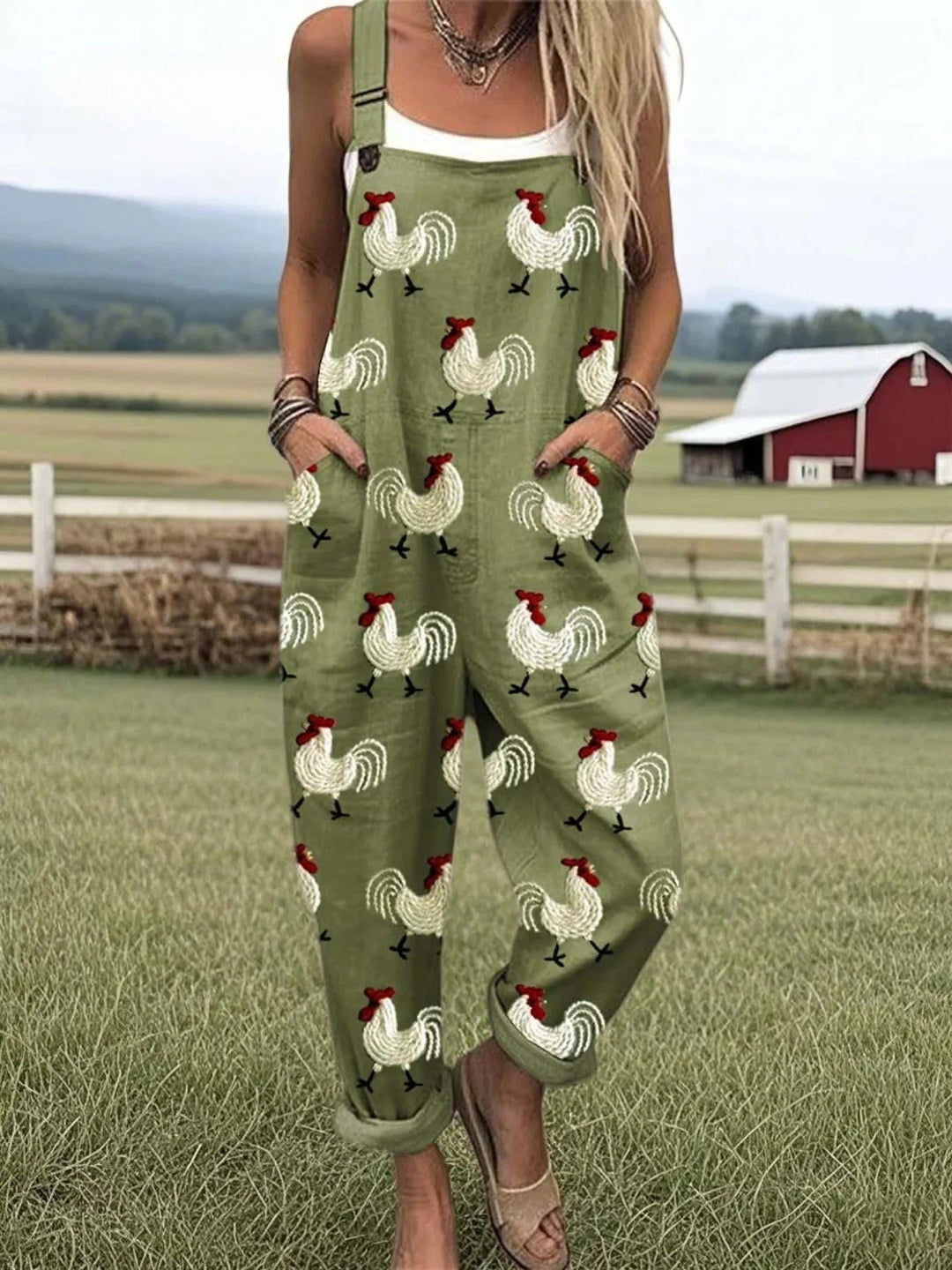 Brigitte | Classic Rooster Dungarees