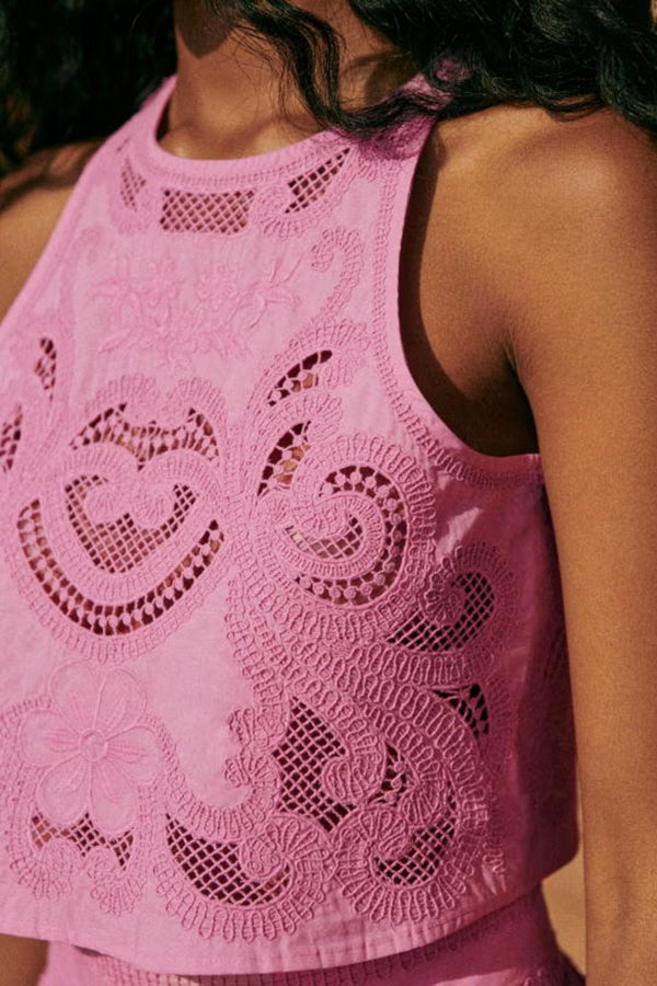 Meghan | Pink Bohemian Lace Set