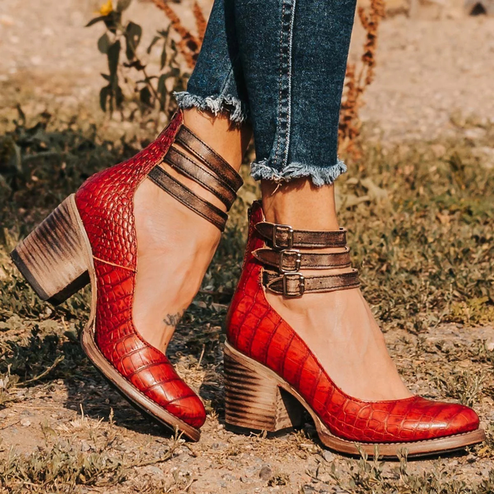 Ginevra™ | Multi-Strap Heels with Chunky Heel