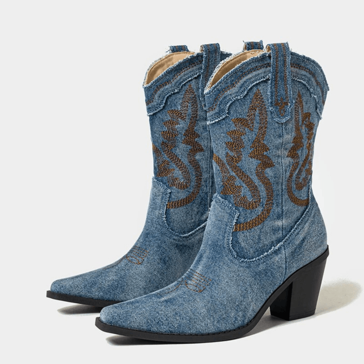 Carmen Denim Ankle Boots