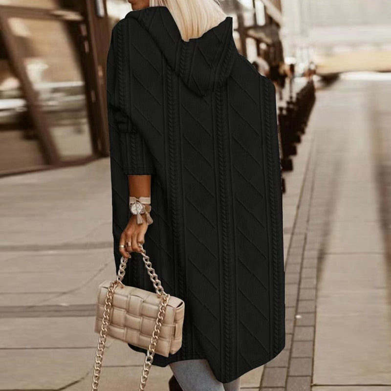 EMMELINE | Longline Hooded Knit Cardigan